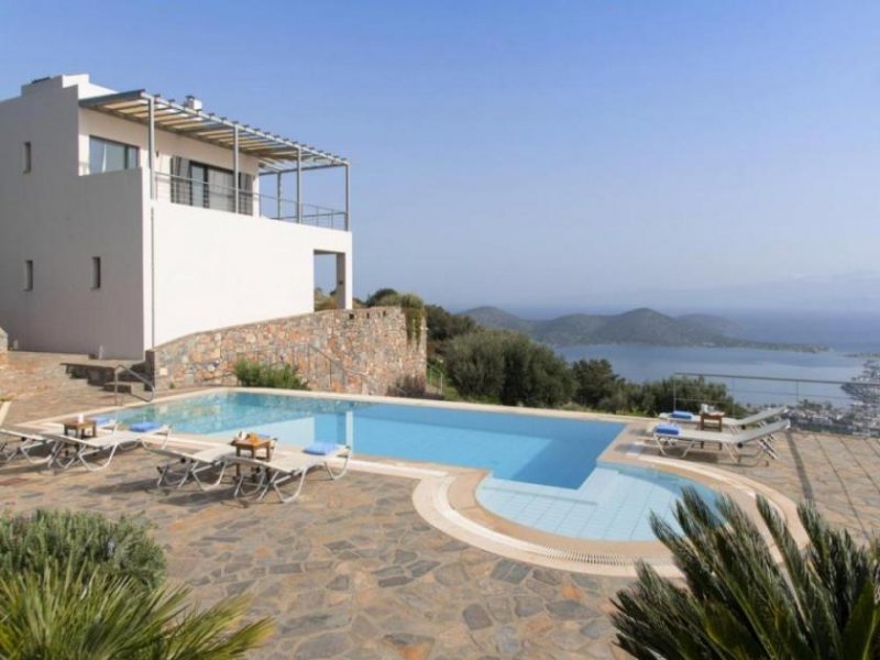 Epano Elounda Kreta - Pano Elounda - luxuriöse Villa mit Pool und Panorama Meerblick auf die Mirabello Bucht Haus kaufen